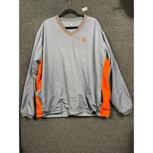 Starter Jacket Mens XL Gray Orange Pullover Windbreaker Mesh Lined SDD0006-310M